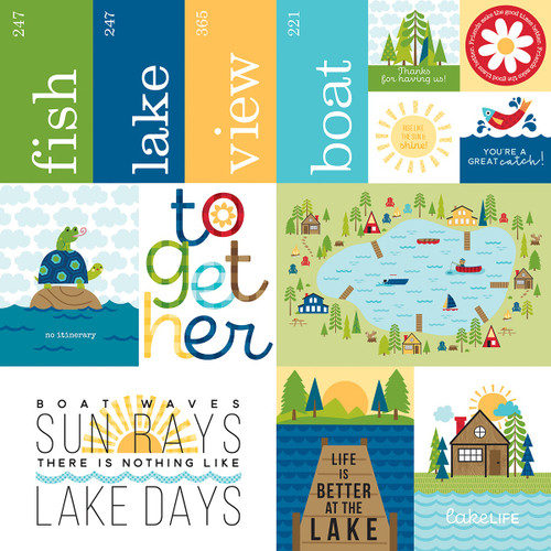 25 Pack Lake Life Double-Sided Cardstock 12"X12"-Lake Life Daily Details BBLL12-2752