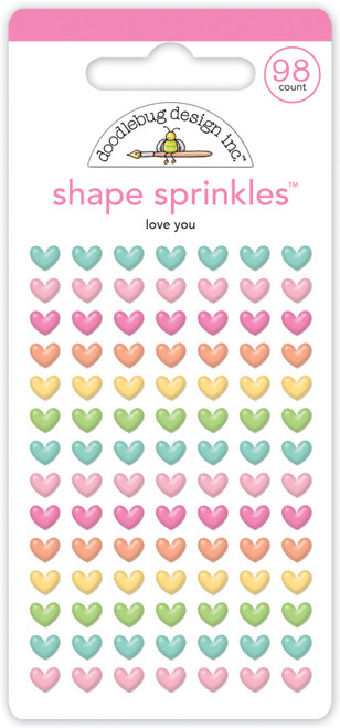 3 Pack Doodlebug Sprinkles Adhesive Enamel Shapes-Love You DS7602 - 842715076020