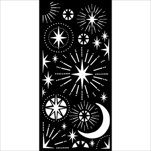 3 Pack Stamperia Stencil 4.72"X9.84"-Christmas Stars And Moon KSTDL86 - 5993110029441