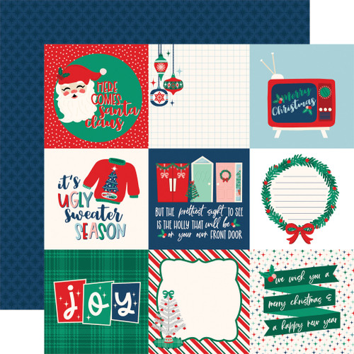 25 Pack Happy Holidays Double-Sided Cardstock 12"X12"-4"x4" Journaling Cards HPH12-7006 - 691835221014