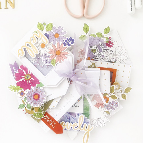 3 Pack Pinkfresh Cardstock Die-Cuts Ephemera Pack 16/Pkg-Fancy Floral PF205923