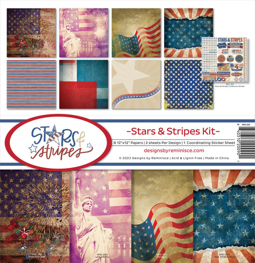 Reminisce Collection Kit 12"X12"-Stars & Stripes SNS-200 - 840310200901