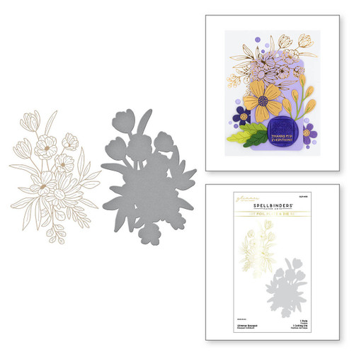 Spellbinders Glimmer Hot Foil Plate & Die Set-Bouquet GLP408