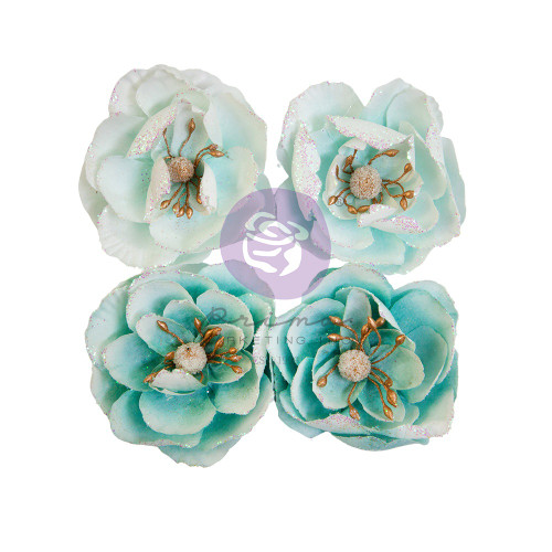 3 Pack Prima Marketing Paper Flowers 4/Pkg-Postcards From Paradise Soft Breeze PC664589