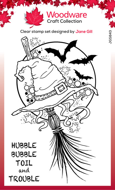 2 Pack Woodware Clear Stamps 4"X6"-Witches Hat JGS843 - 5055305983492