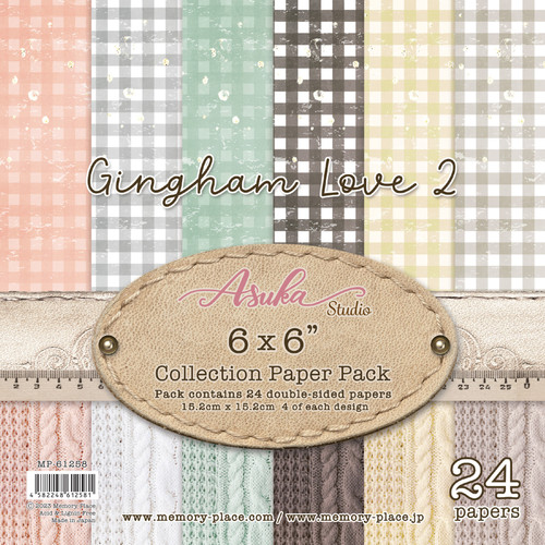Asuka Studio Double-Sided Paper Pack 6"X6" 24/Pkg-Gingham Love 2 MP-61258 - 4582248612581