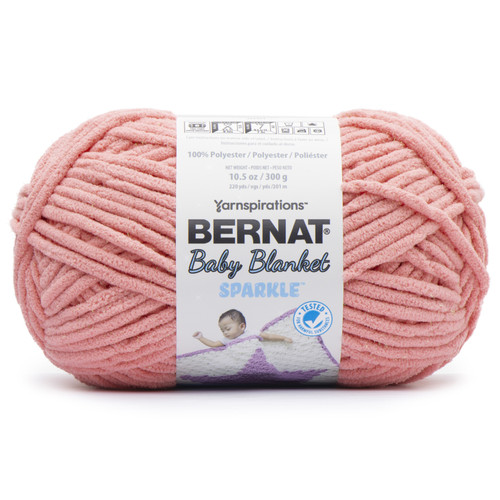 Bernat Baby Blanket Sparkle Yarn-Rose Glow 161271-71002 - 057355480513