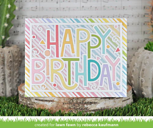 Lawn Cuts Custom Craft Die-Giant Outlined Happy Birthday: Landscape LF3103