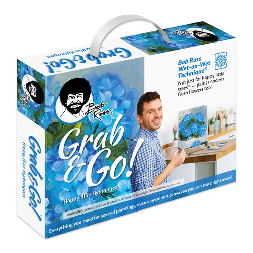 Bob Ross Grab & Go Floral Painting Kit-Happy Blue Hydrangeas BR16472 - 720867080068