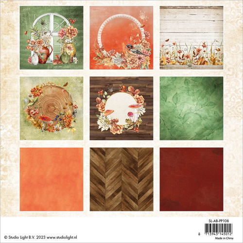 Studio Light Autumn Bouquet Paper Pad 6"X6" 36/Pkg-Nr. 108, Deep Tones LABPP108