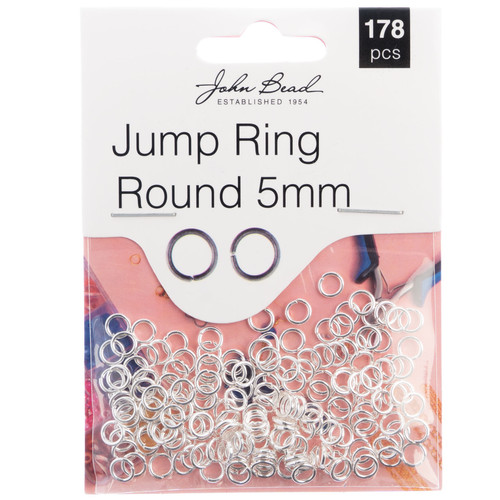 John Bead Jump Ring Round 5mm 178/Pkg-Silver 1401002 - 665772202986