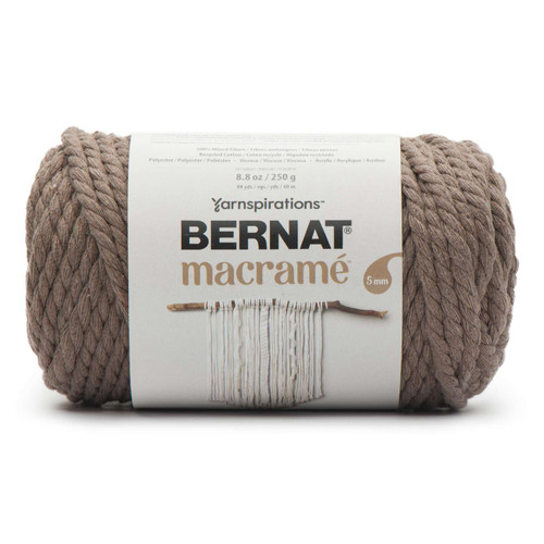 Bernat Macrame Yarn-Gray Brown 166066-66003 - 057355486294