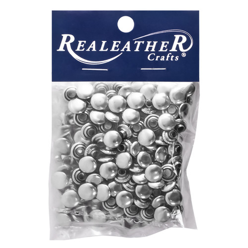 Realeather(R) Crafts Medium Rivets 100/Pkg-Nickel BR20100 - 870192002300