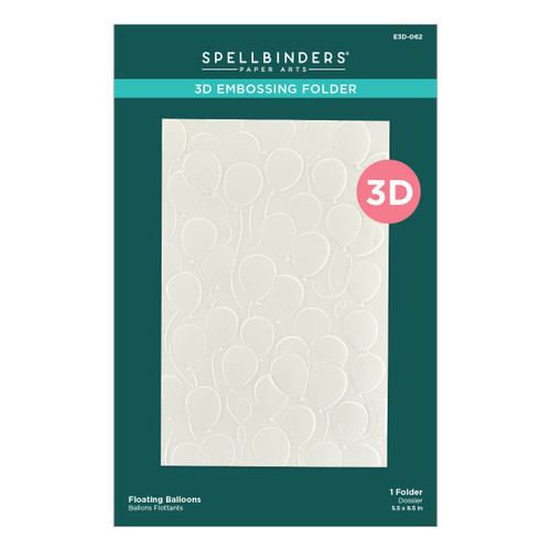 Spellbinders 3d Embossing Folder 5.5"X8.5"-Floating Balloons E3D062 - 813233035653
