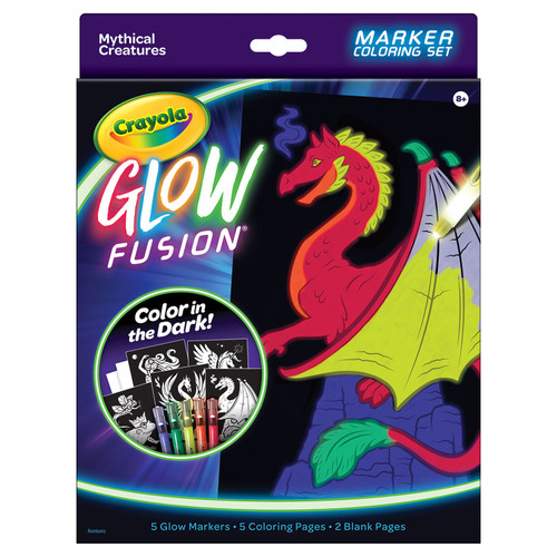 Crayola Glow Fusion Marker Coloring Set-Mythical Creatures 747491 - 071662074913