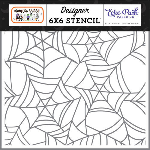 Echo Park Stencil 6"X6"-Creepy Crawly Web, Monster Mash MM323035 - 691835202310