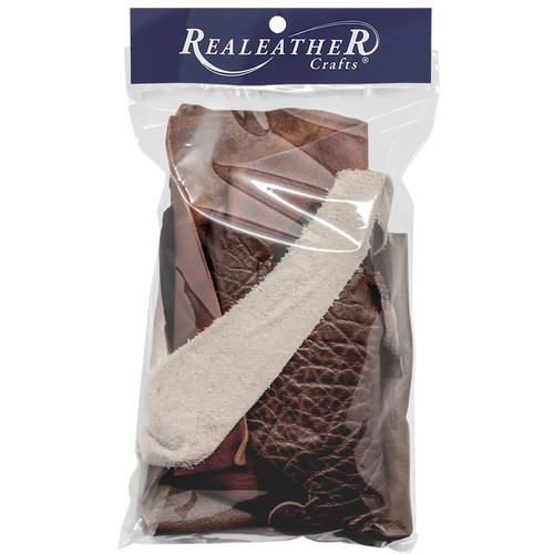 Realeather(R) Crafts Premium Leather Scrap Bag 8oz-Assorted - BDLP050