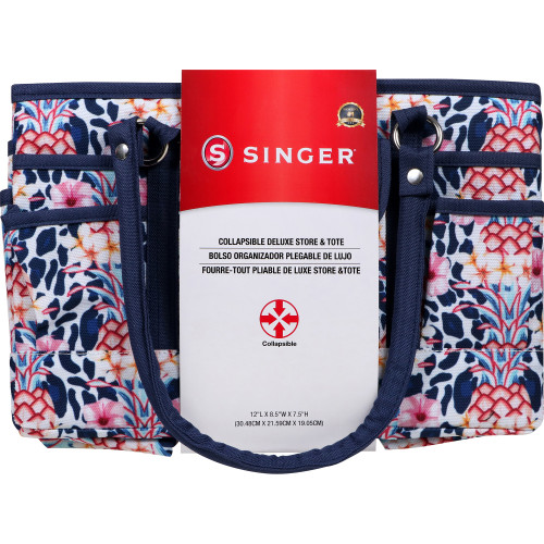 SINGER Collapsible Deluxe Store & Tote Caddy-Tropical Animal Print 00772 - 071081007721