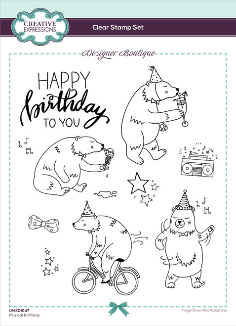 Creative Expressions Designer Boutique Clear Stamps 6"X8"-Musical Birthday UMSDB147 - 5055305980170