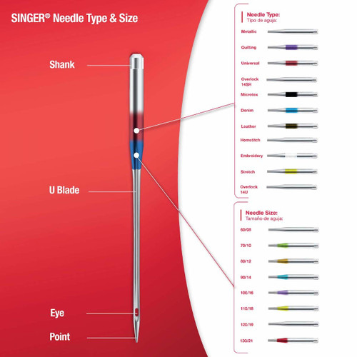 SINGER Universal Ball Point Machine Needles 5/Pkg-Size 16/100 04745