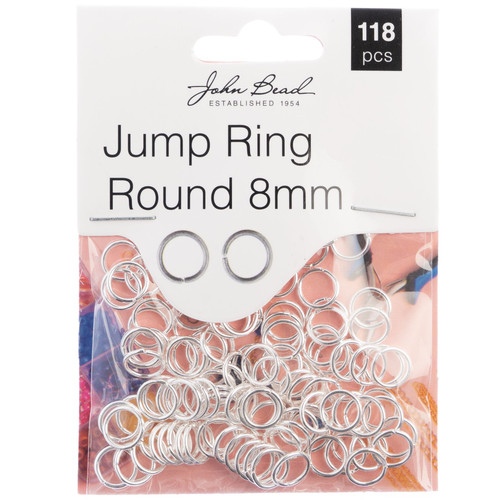 John Bead Jump Ring Round 8mm 118/Pkg-Silver 1401005 - 665772203013