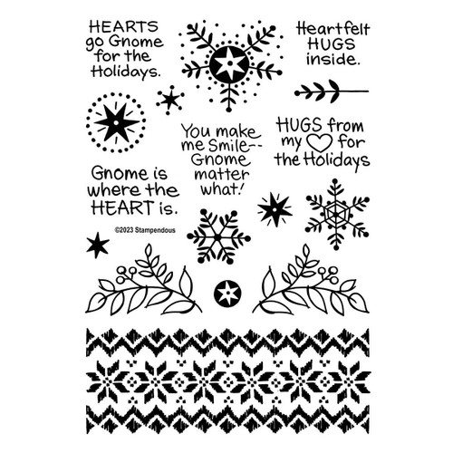 Stampendous Clear Stamp Set-Gnome Hugs Sentiments STP204