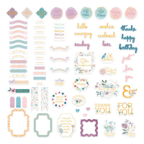 Spellbinders Printed Die-Cuts-Floral Friendship Sentiments SCS276