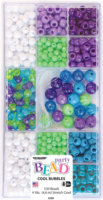 The Beadery 12 Compartment Bead Box-Cool Bubbles; 530 Beads 12CTBBOX-6590 - 045155899055