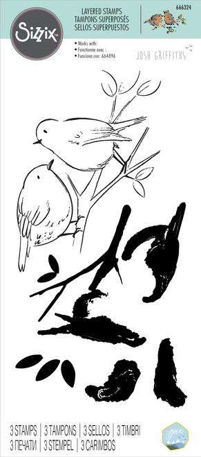 Sizzix Layered Clear Stamps By Josh Griffiths-Garden Birds - 666324 - 630454285557