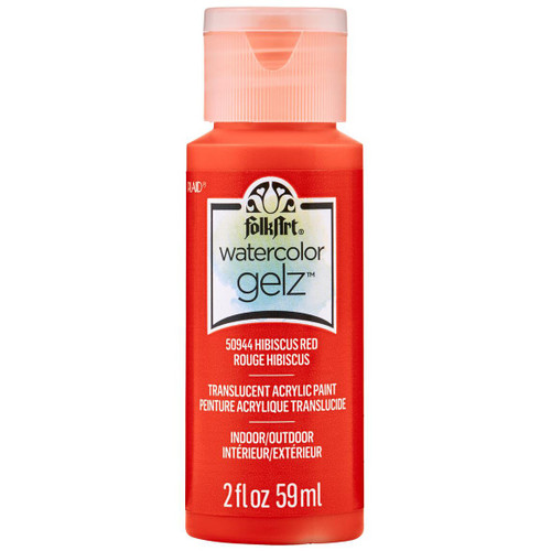 FolkArt Watercolor Gelz Acrylic Paint 2oz-Hibiscus Red WTRCLRGL-50944 - 028995509445