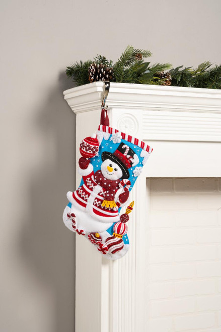 Bucilla Felt Stocking Applique Kit 18 Long-Golfing Snowman 89474E