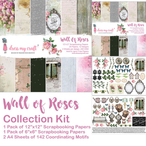 Dress My Craft Collection Kit-Wall Of Roses DMCP7261 - 194186017751