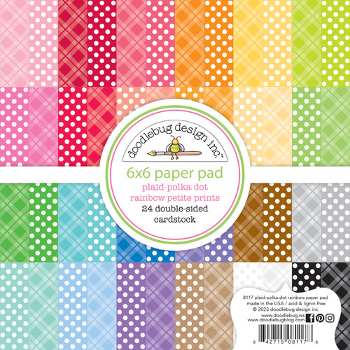Doodlebug Petite Prints Double-Sided Paper Pad 6"X6" 24/Pkg-Plaid-Polka Dot - DPP8117 - 842715081178 Doodlebug Petite Prints Double-Sided Paper Pad 6"X6" 24/Pkg-Plaid-Polka Dot - DPP8117 - 842715081178