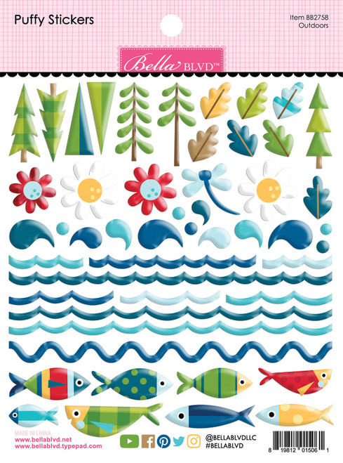 Lake Life Puffy Stickers-Outdoors BB2758 - 819812015061