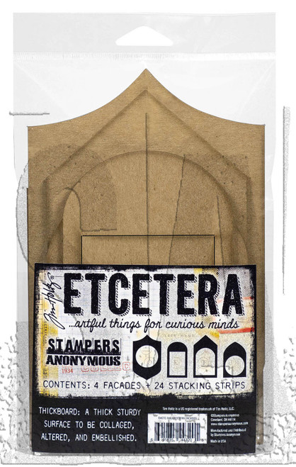 Tim Holtz Etcetera Facades-4 Facades + 24 Stacking Strips - THETC016 - 691835443201