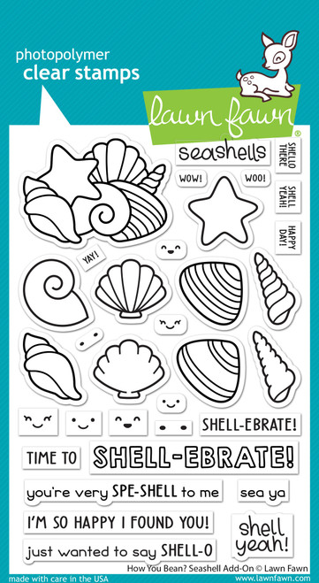 Lawn Fawn Clear Stamps 4"X6"-How You Bean? Seashell Add-On 33/Pkg LF3169 - 789554579339