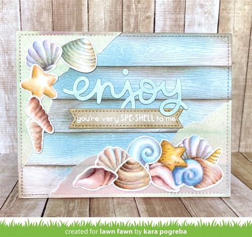 Lawn Fawn Clear Stamps 4"X6"-How You Bean? Seashell Add-On 33/Pkg LF3169