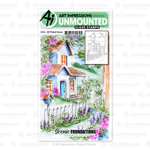 Art Impressions Scenic Foundations Clear Stamps-Picket Fence 5744 - 750810800795