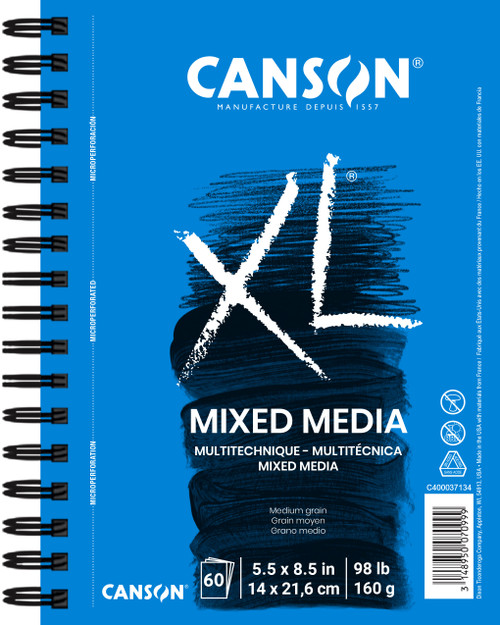 Canson XL Mixed Media Paper Pad 5.5"X8.5"-60 Sheets - 37134-6 - 3148950070999