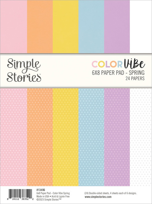 Simple Stories Double-Sided Paper Pad 6"X8" 24/Pkg-Color Vibe Spring - SCV13496 - 810112383522