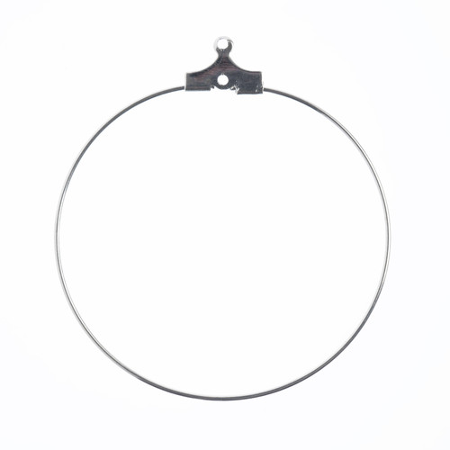 John Bead Earring Hoop Large 38mm 10/Pkg-Silver 1401031