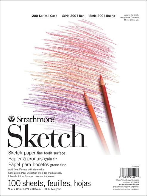 Strathmore Sketch Paper Pad 9"X12"-100 Sheets P255091 - 012017255090