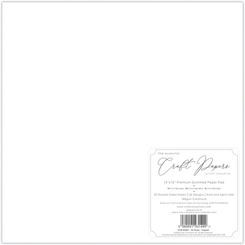 Craft Consortium Double-Sided Paper Pad 12"X12" 30/Pkg-Ink Drops - Organic, 20 Designs - CCPAD027 Craft Consortium Double-Sided Paper Pad 12"X12" 30/Pkg-Ink Drops - Organic, 20 Designs - CCPAD027