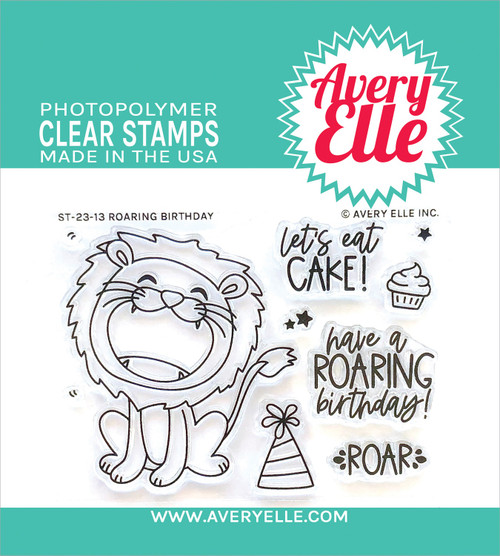Avery Elle Clear Stamp Set-Roaring Birthday AE2313 - 810083781419