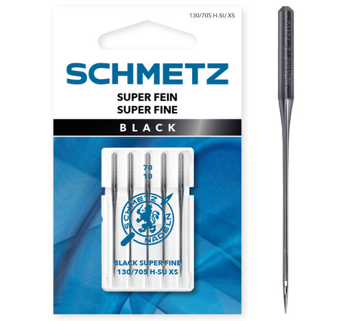 Schmetz Black Super Fine Machine Needles-Size 70/10 5/Pkg 4510 - 036346345109