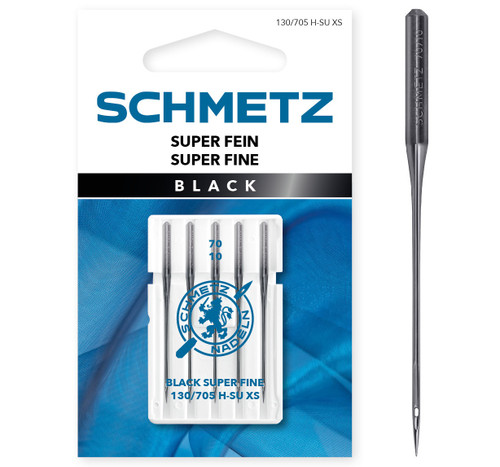 Schmetz Black Super Fine Machine Needles-Size 70/10 5/Pkg - 4510 - 036346345109 Schmetz Black Super Fine Machine Needles-Size 70/10 5/Pkg - 4510 - 036346345109