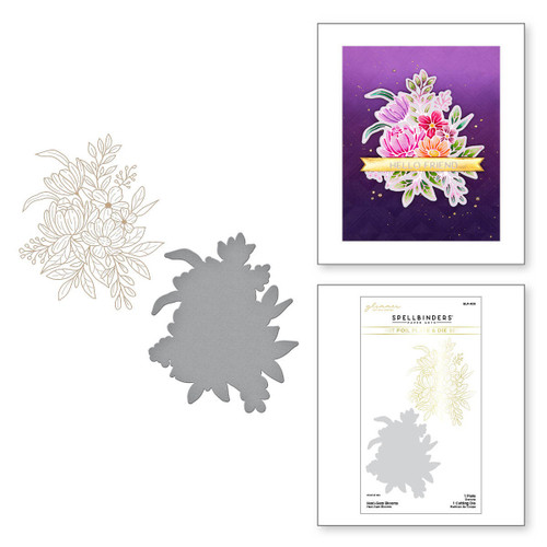 Spellbinders Glimmer Hot Foil Plate & Die -Hexi-Gems Blooms GLP409