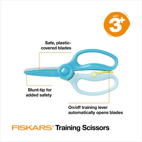 Fiskars Preschool Kids' Training Scissors-Turquoise 1067-041