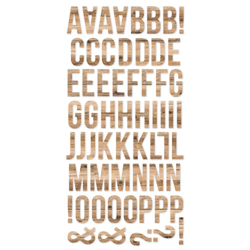 Simple Stories Color Vibe Foam Alpha Stickers 6"X12" 129/Pkg-Woods Hickory SSCVS-13490