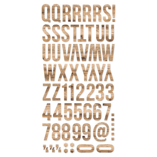 Simple Stories Color Vibe Foam Alpha Stickers 6"X12" 129/Pkg-Woods Hickory SSCVS-13490